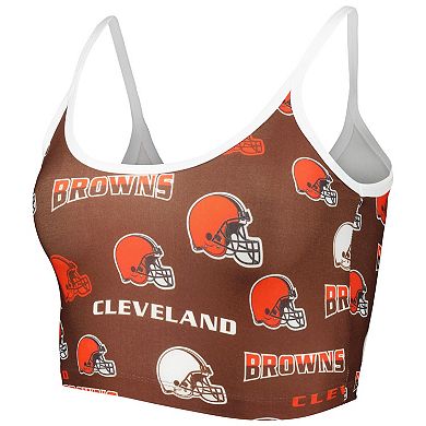 Women's Concepts Sport Brown Cleveland Browns Breakthrough Allover Knit Lounge Bralette