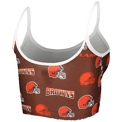 Women's Concepts Sport Brown Cleveland Browns Breakthrough Allover Knit Lounge Bralette