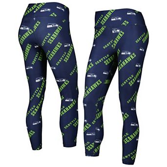 Women's Concepts Sport College Navy Seattle Seahawks Breakthrough Allover Print Lounge Leggings