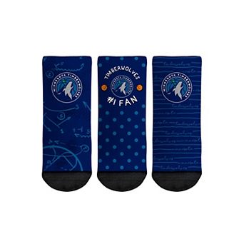 Toddler Rock Em Socks Minnesota Timberwolves #1 Fan 3-Pack Crew Socks Set