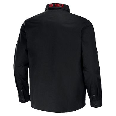 Men's NFL x Darius Rucker Collection by Fanatics Black Tampa Bay Buccaneers Convertible Twill Long Sleeve Button-Up Shirt