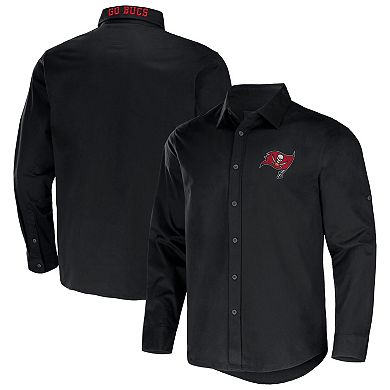 Men's NFL x Darius Rucker Collection by Fanatics Black Tampa Bay Buccaneers Convertible Twill Long Sleeve Button-Up Shirt