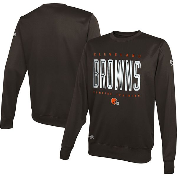 New Era Brown Cleveland Browns Foil Sleeve Pullover Hoodie