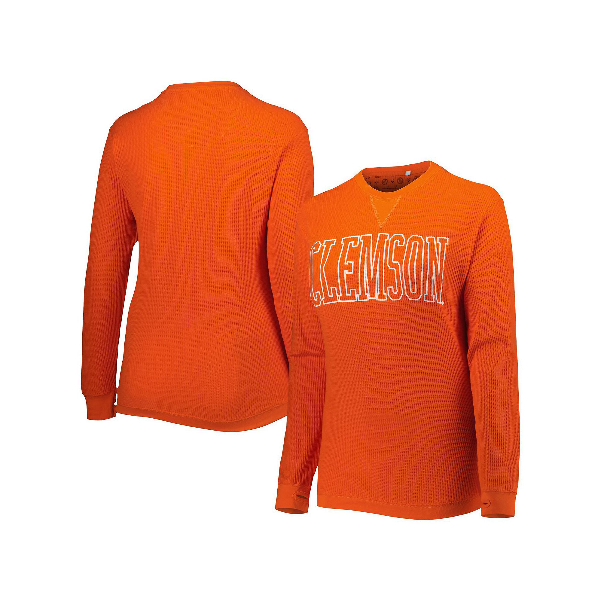 Womens Pressbox Orange Clemson Tigers Surf Plus Size Southlawn Waffle-Knit