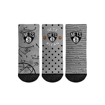 Toddler Rock Em Socks Brooklyn Nets #1 Fan 3-Pack Crew Socks Set