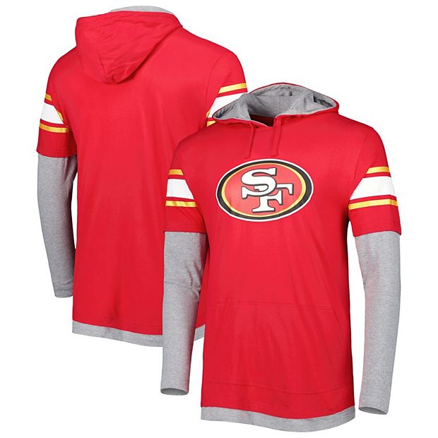 Men's New Era Scarlet San Francisco 49ers Long Sleeve Hoodie T-Shirt