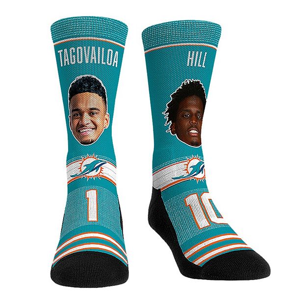 Rock Em Socks Tua Tagovailoa & Tyreek Hill Miami Dolphins Player Teammates  Crew Socks