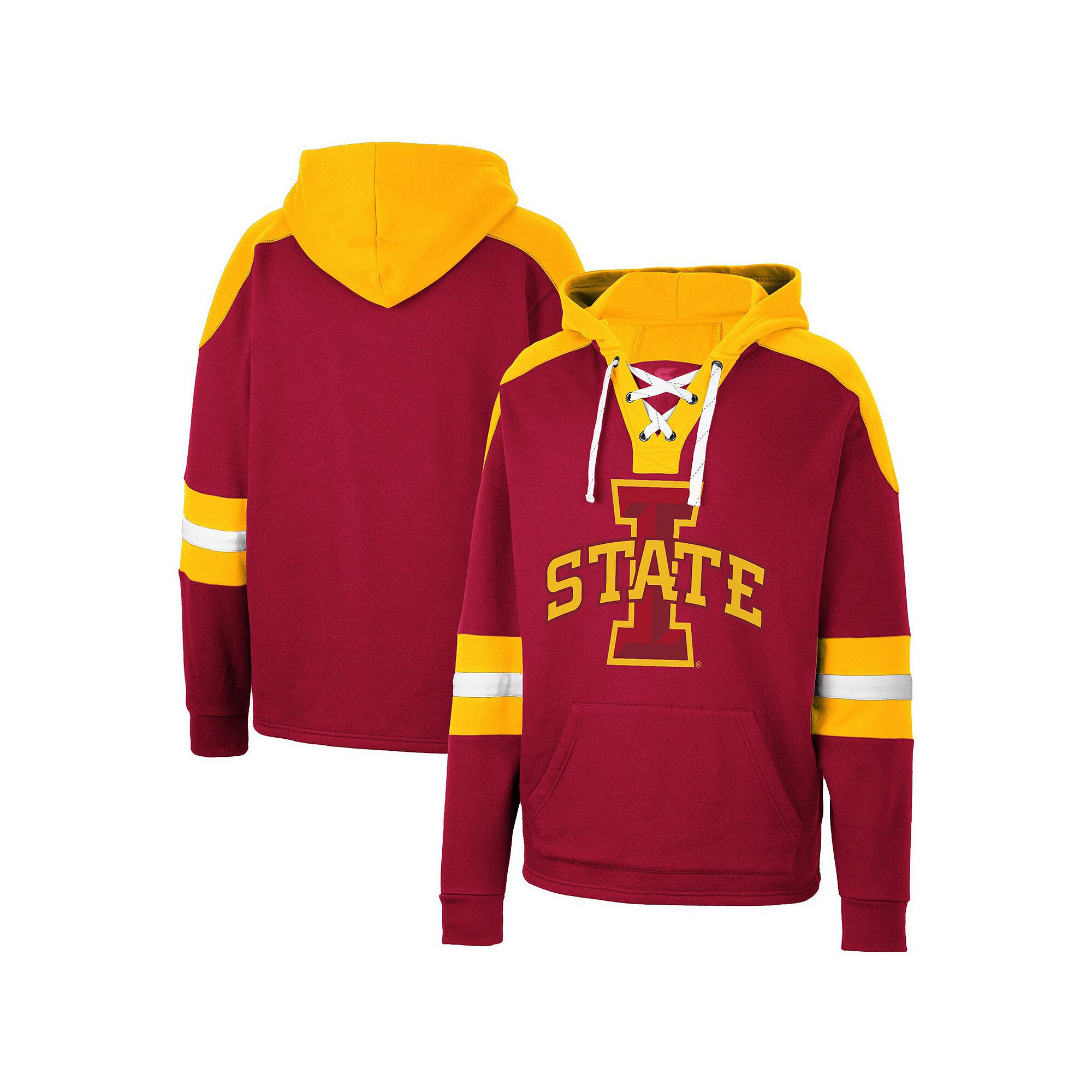 Mens Colosseum Cardinal Iowa State Cyclones Lace-Up 4.0 Pullover Hoodie, S