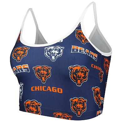 Women's Concepts Sport  Navy Chicago Bears Breakthrough Allover Knit Lounge Bralette