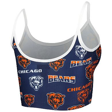 Women's Concepts Sport  Navy Chicago Bears Breakthrough Allover Knit Lounge Bralette