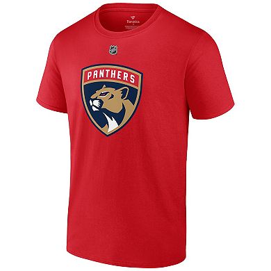 Men's Fanatics Branded Matthew Tkachuk Red Florida Panthers Authentic Stack Name & Number T-Shirt