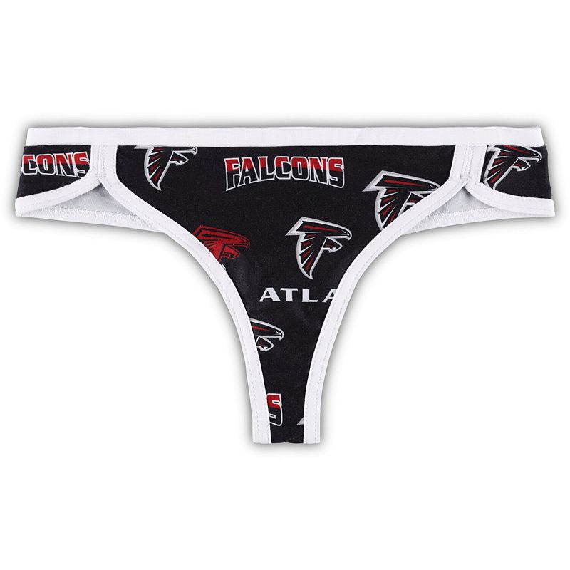 Womens Concepts Sport Black/White Atlanta Falcons Breakthrough Knit Thong,