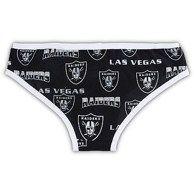 Women's Concepts Sport Black Las Vegas Raiders Breakthrough Allover Print Knit Panties