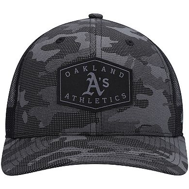 Men's '47 Charcoal Oakland Athletics Tonal Camo Convoy Trucker Snapback Hat