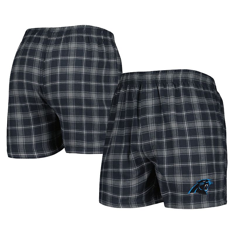 Mens Concepts Sport Charcoal/Gray Carolina Panthers Ledger Flannel Boxers,