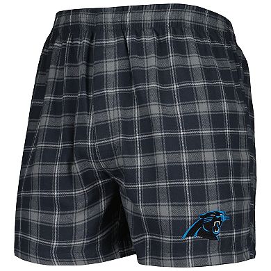 Men's Concepts Sport Charcoal/Gray Carolina Panthers Ledger Flannel Boxers