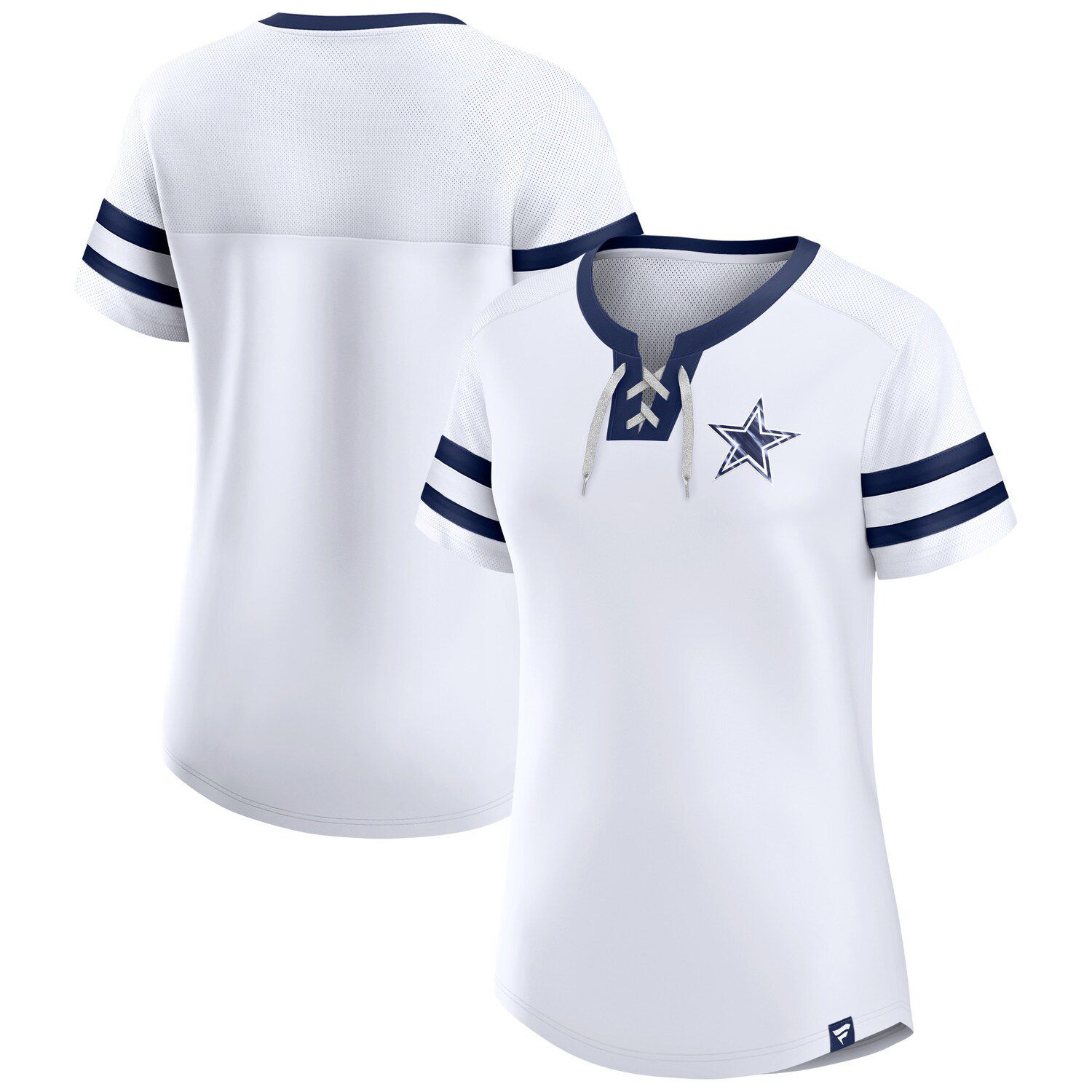 Women's New Era Navy Dallas Cowboys Raglan Lace-Up T-Shirt