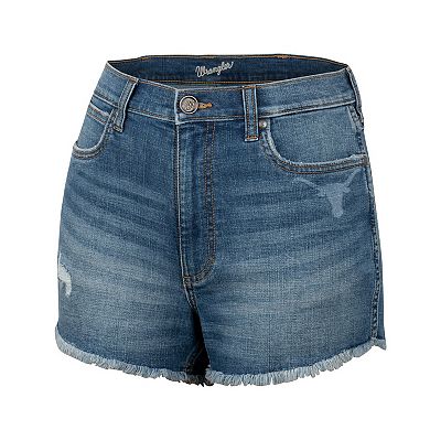 Women's Colosseum x Wrangler Blue Texas Longhorns Retro High Rise Cut-Off Shorts