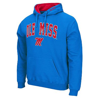Men's Colosseum Powder Blue Ole Miss Rebels Arch & Logo 3.0 Pullover Hoodie