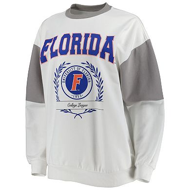 Women's Gameday Couture White Florida Gators It's A Vibe Dolman Pullover Sweatshirt