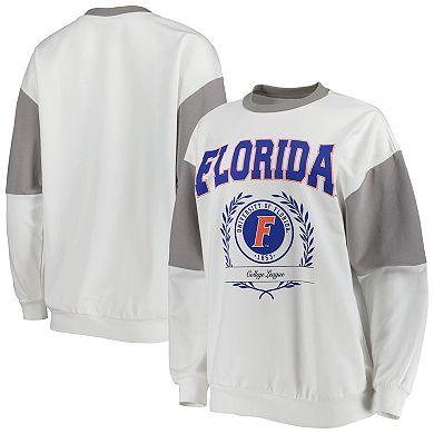 Women's Gameday Couture White Florida Gators It's A Vibe Dolman Pullover Sweatshirt