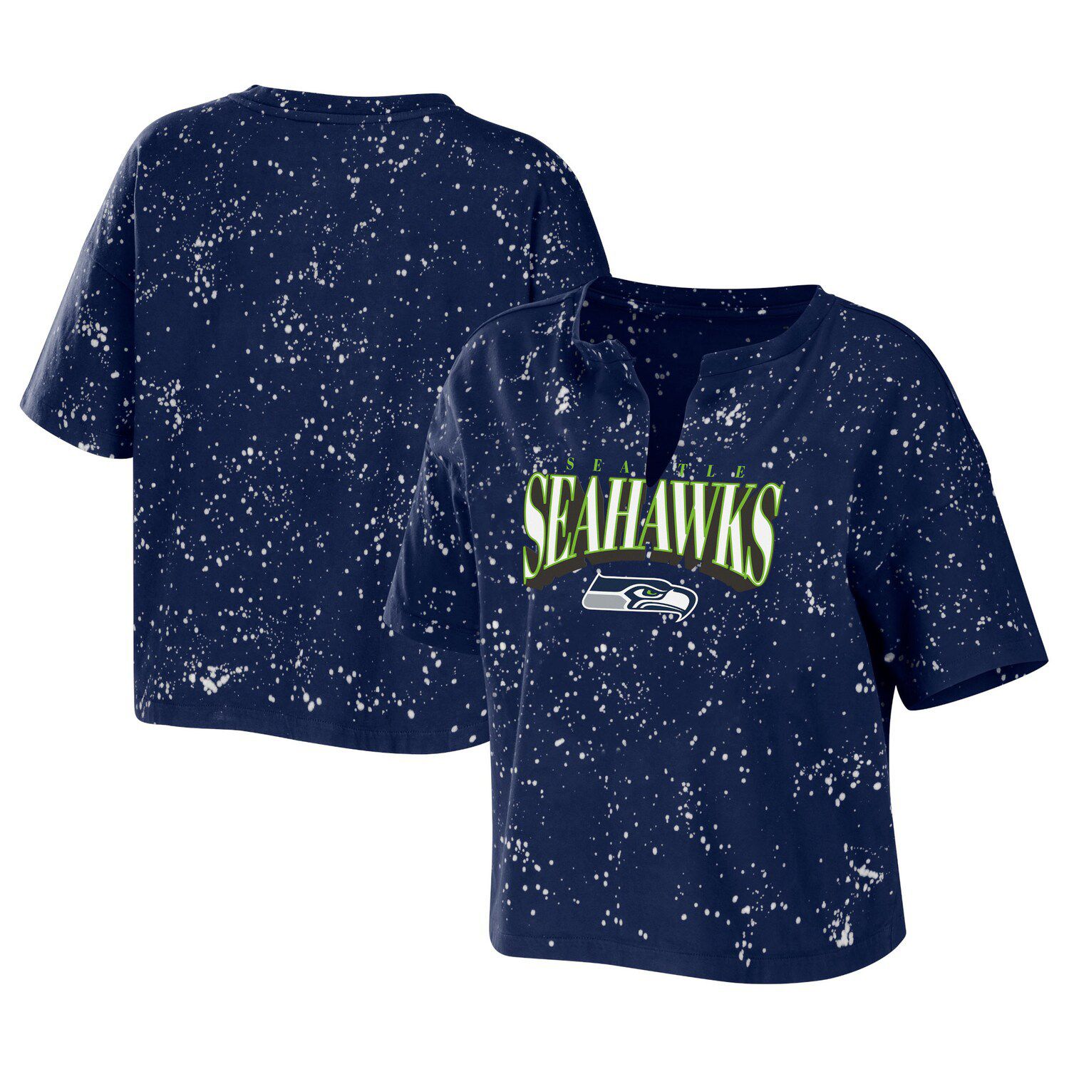 Women's Seattle Seahawks FOCO College Navy Ugly Holiday Cropped Sweater