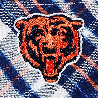 Women's Concepts Sport Navy/Orange Chicago Bears Mainstay Flannel Full-Button Long Sleeve Nightshirt