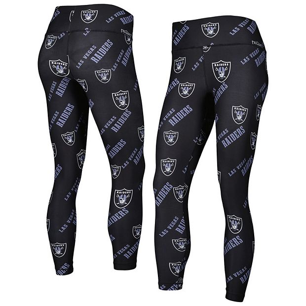 Women s Concepts Sport Black Las Vegas Raiders Breakthrough Allover Print Lounge Leggings