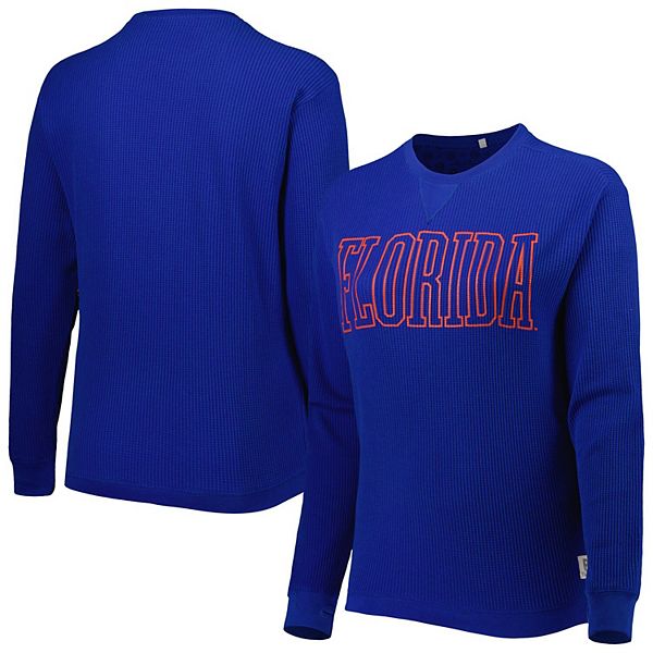 Womens Pressbox Royal Florida Gators Surf Plus Size Southlawn Waffle Knit Thermal Tri Blend 0597