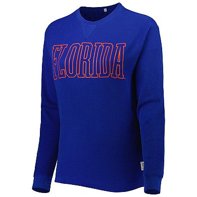 Women's Pressbox Royal Florida Gators Surf Plus Size Southlawn Waffle-Knit Thermal Tri-Blend Long Sleeve T-Shirt