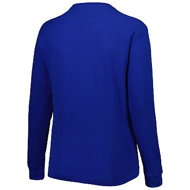 Women's Pressbox Royal Florida Gators Surf Plus Size Southlawn Waffle-Knit Thermal Tri-Blend Long Sleeve T-Shirt
