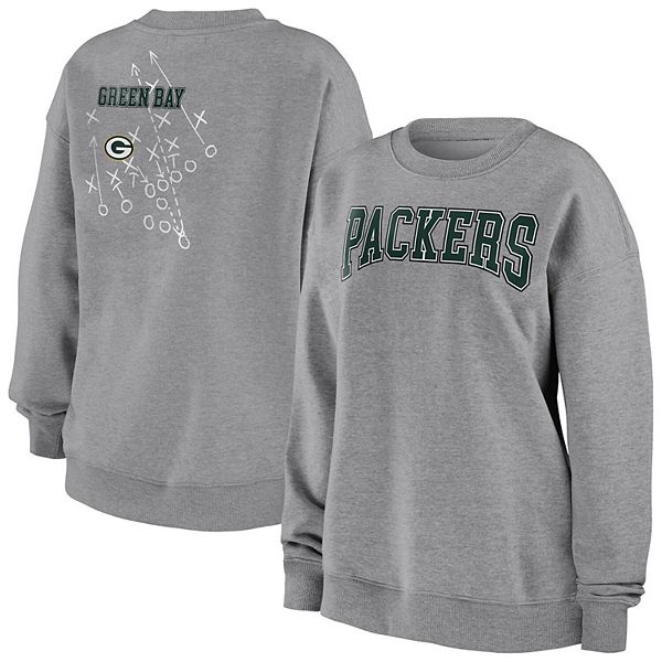 Women's Wear by Erin Andrews White Green Bay Packers Domestic Pullover Sweatshirt Size: Small