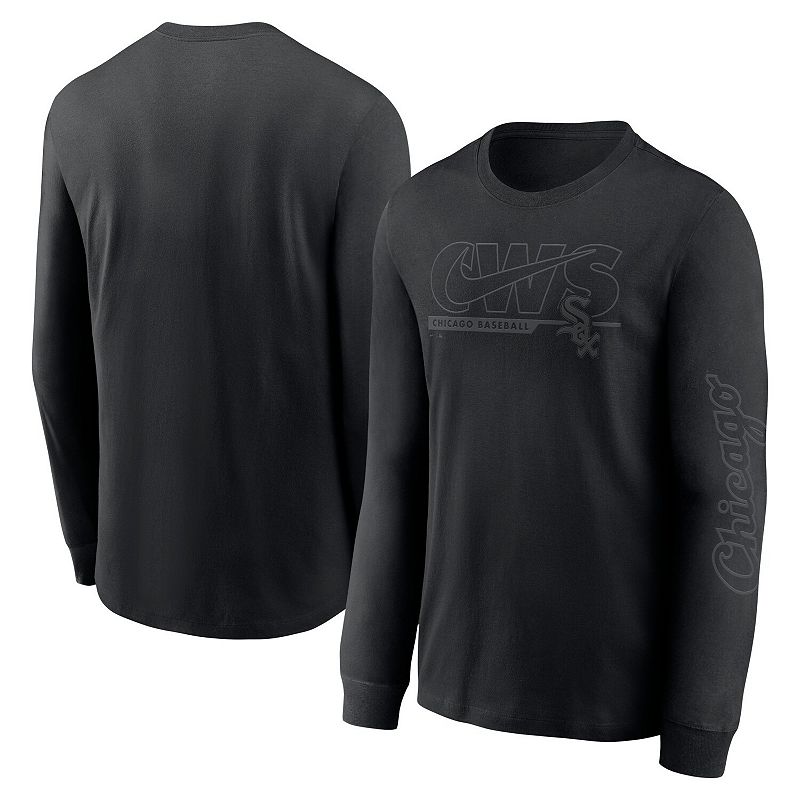 Mens Nike Chicago White Sox Local Pitch Black Long Sleeve T-Shirt, Size: L