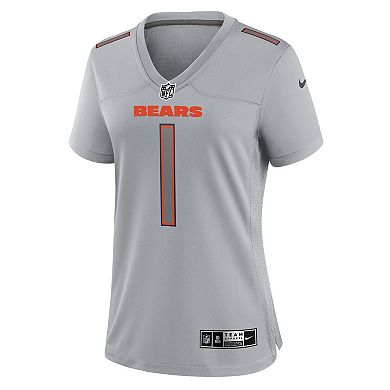 Women's Nike Justin Fields Gray Chicago Bears Atmosphere Fashion Game Jersey
