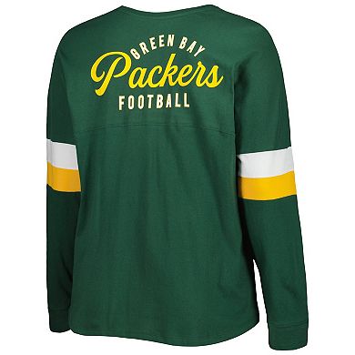 Women's New Era Green Green Bay Packers Plus Size Athletic Varsity Lace ...