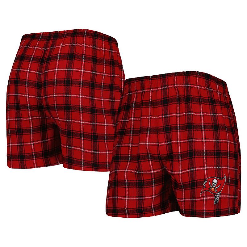 Mens Concepts Sport Red/Black Tampa Bay Buccaneers Ledger Flannel Boxers, 