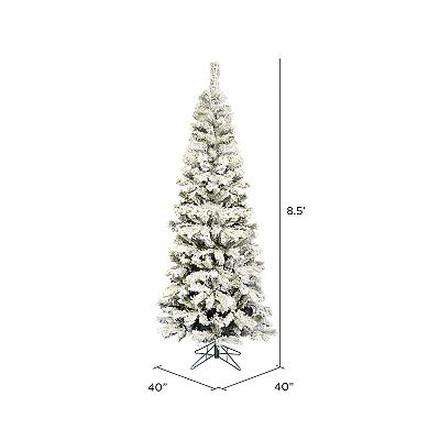 Vickerman 8.5-ft. Flocked Pacific Pencil Artificial Christmas Tree
