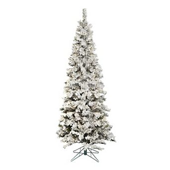Vickerman 9.5-ft. Pre-lit Flocked Pacific Pencil Artificial Christmas Tree