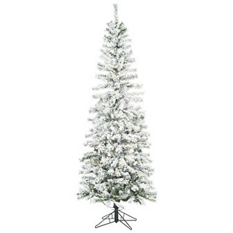 Vickerman 7.5-ft. Pre-lit Flocked Pacific Pencil Artificial Christmas Tree