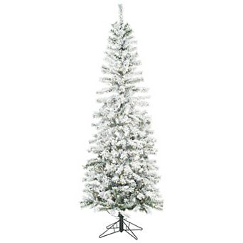 Vickerman 7.5-ft. Pre-lit Flocked Pacific Pencil Artificial Christmas Tree