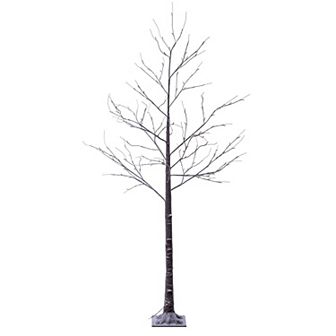 Vickerman 8-ft. Artificial Brown Frosted LED Twig Tree Floor Decor