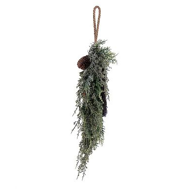 Vickerman 18-in. Artificial Snow Cedar Wreath with Pinecones