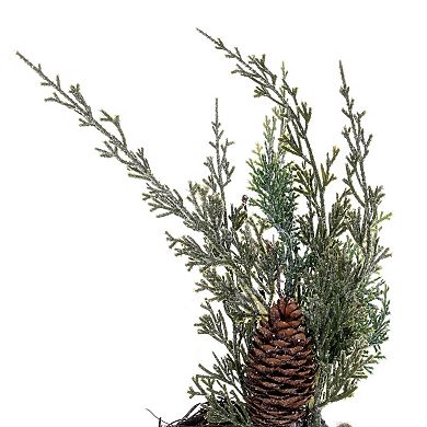 Vickerman 18-in. Artificial Snow Cedar Wreath with Pinecones