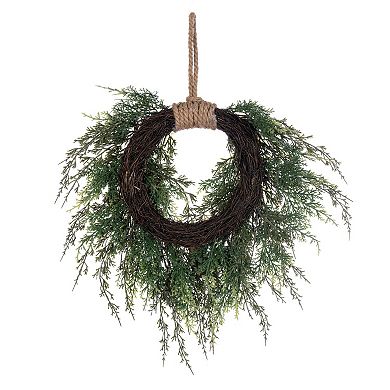 Vickerman 18-in. Artificial Snow Cedar Wreath with Pinecones