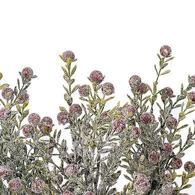 Vickerman Artificial Frosted Red Berry Greenery Spray - Set of 3