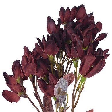 Vickerman Set of 3 Artificial Burgundy Primrose Flower Sprays