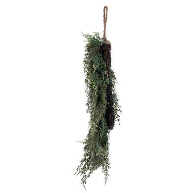 Vickerman Artificial Cedar Hanging Wreath with Pinecones