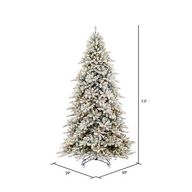 Vickerman 7.5-ft. Pre-Lit Flocked Artificial Christmas Tree