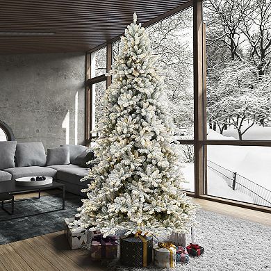 Vickerman 7.5-ft. Pre-Lit Flocked Artificial Christmas Tree
