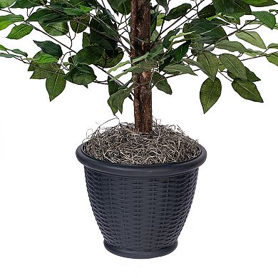 Vickerman 4-ft. Artificial Ficus Bush in Round Container